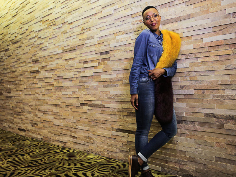 Pabi Moloi Old Khaki Faux Fur Piece